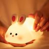 Pumpkin Night Light, Squishy LED Nursery Lamp with Timer, Rechargeable Silicone Nightlight for Kids