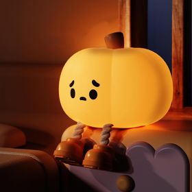 Pumpkin Night Light, Squishy LED Nursery Lamp with Timer, Rechargeable Silicone Nightlight for Kids (Color: Pumpkin Night Light)