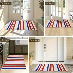 "Stars & Stripes Diatom Doormat - Durable Patriotic Entrance Mat for Home, Farmhouse & Porch Decor" (Color: 24in x 16in)