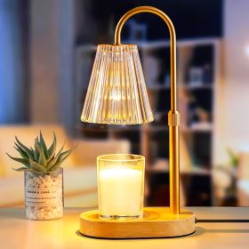Candle Warmer Lamp with Timer - Electric Candles Wax Warmers Glass Lamps for Jar Candles Burner Adjustable Height and Dimmable Light Modern No Flame S (Color: Amber)