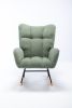 Rocking Chair, Soft Teddy Velvet Fabric Rocking Chair for Nursery, Comfy Wingback Glider Rocker with Safe Solid Wood Base for Living Room Bedroom Bal