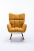 Rocking Chair, Soft Teddy Velvet Fabric Rocking Chair for Nursery, Comfy Wingback Glider Rocker with Safe Solid Wood Base for Living Room Bedroom Bal