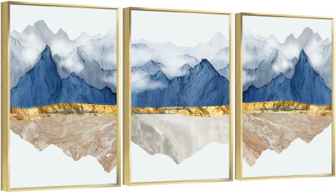 Framed Canvas Wall ArtOil Paintings Impressionism Aesthetic Prints Canvas Paintings for Living Room Bedroom Office Home; 3 Panels (gold: 16*24)