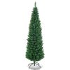 5/6/7/8/9ft PVC Artificial Slim Pencil National Christmas Tree with Metal Stand