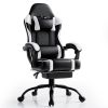 Video Game Chairs for Adults, PU Leather Gaming Chair with Footrest, 360Â°Swivel Adjustable Lumbar Pillow Gamer Chair