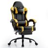 Video Game Chairs for Adults, PU Leather Gaming Chair with Footrest, 360Â°Swivel Adjustable Lumbar Pillow Gamer Chair