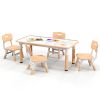 Kids Table and Chairs Set for 4 with Graffiti Desktop