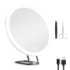 30X Magnifying Mirror With Light 3 Colors Dimmable Brightness Included Tweezer Scissor Travel Magnifying Makeup Mirror with Suction Cup 360Â° Adjustab