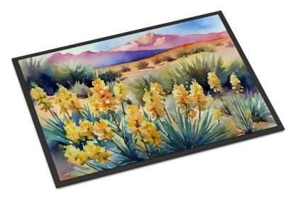 NEW New Mexico Yucca Flower in Watercolor Doormat Front Door Mat Indoor Outdoor Rugs for Entryway, Non Slip Washable Low Pile, 18H X 27W (Default: Default)