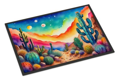 NEW Cactus in Color Doormat Front Door Mat Indoor Outdoor Rugs for Entryway, Non Slip Washable Low Pile, 18H X 27W (Default: Default)