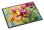 NEW Orchids in Watercolor Doormat Front Door Mat Indoor Outdoor Rugs for Entryway, Non Slip Washable Low Pile, 18H X 27W