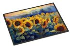 NEW Sunflowers in Watercolor Doormat Front Door Mat Indoor Outdoor Rugs for Entryway, Non Slip Washable Low Pile, 18H X 27W