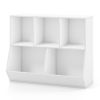 5-Cube Wooden Kids Toy Storage Organizer with Anti-Tipping Kits