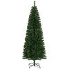 Tall Pencil Artificial Christmas Tree Holiday DÃ©cor with Branches, Auto Open, Steel Base, Pine Needles, Green