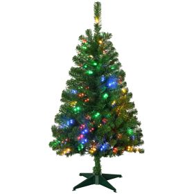 Pre-lit Artificial Christmas Tree Holiday DÃ©cor with Branches, Warm White or Colorful LED Lights, Auto Open (Color: green, size: 4ft)