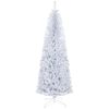 Pencil Christmas Tree, Unlit Artificial Christmas Tree Slim Douglas Fir Xmas Tree with Realistic Branches, Halloween Tree with Tips, White