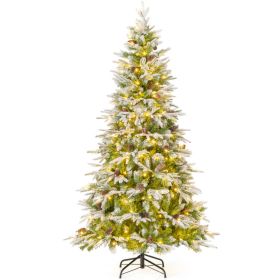 6/7.5/9 FT Pre-Lit Artificial Christmas Tree with 765/1135/1871 Tips and 280/470/690 Warm-White LED Lights (size: S)