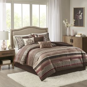 7 Piece Queen Comforter Set (Color: as Pic)