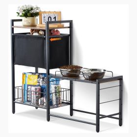 VEVOR Pet Feeding Station with Storage, Elevated Dog Bowls, Raised Dog Bowl Stand, Dog Food Storage and Feeder Station with Storage Shelves (Default: Default)