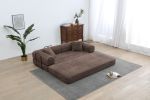 Convertible Sleeper Sofa Bed, Corduroy Folding Sofa Bed with Fixed-Shape Frame, Fold Out Floor Mattress Couch, Lazy Compression Sofa for Living Room