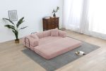 Convertible Sleeper Sofa Bed, Corduroy Folding Sofa Bed with Fixed-Shape Frame, Fold Out Floor Mattress Couch, Lazy Compression Sofa for Living Room