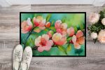 NEW Delaware Peach Blossom in Watercolor Doormat Front Door Mat Indoor Outdoor Rugs for Entryway, Non Slip Washable Low Pile, 18H X 27W