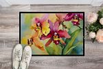 NEW Orchids in Watercolor Doormat Front Door Mat Indoor Outdoor Rugs for Entryway, Non Slip Washable Low Pile, 18H X 27W