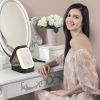 Portable Travel Makeup Bag With LED Mirror Rechargeable Beauty Mirror With 3 Color Light Dimmable Brightness Waterproof Cosmetic Bag With 4 Compartme