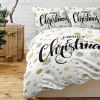 Duvet Cover Set Christmas Theme Merry Christmas Holiday Season Luxury Reversible Bedding Set Comforter Cover (1 Duvet Cover+2 Pillowcases)