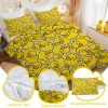 Duvet Cover Set: Kids Yellow Ducks Themed Brushed Microfiber Bedding for Boys Girls Room- Little Plastic Rubber Duck Print Comforter Cover with 2 Pill