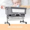 Baby Bassinet Bedside Sleeper 3 in 1 Bedside Crib, Adjustable Portable Bed for Infant/Baby/Newborn,with Mosquito Nets, Large Storage Bag, Comfortable