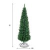 5/6/7/8/9ft PVC Artificial Slim Pencil National Christmas Tree with Metal Stand