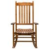 Outdoor/Indoor Rocking Chair, Square Wooden Rocking Chair Wavy Backboard 68.5*86*115CM  RT