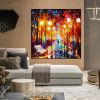 Hand-painted High Quality Modern Abstract AutumnTree Landscape Oil Painting on Canvas Textured Knife Art