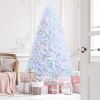 Artificial Christmas Tree with Iridescent Branch Tips and Metal Base
