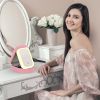Portable Travel Makeup Bag With LED Mirror Rechargeable Beauty Mirror With 3 Color Light Dimmable Brightness Waterproof Cosmetic Bag With 4 Compartme