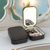 Portable Travel Makeup Bag With LED Mirror Rechargeable Beauty Mirror With 3 Color Light Dimmable Brightness Waterproof Cosmetic Bag With 4 Compartme
