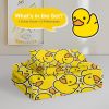Duvet Cover Set: Kids Yellow Ducks Themed Brushed Microfiber Bedding for Boys Girls Room- Little Plastic Rubber Duck Print Comforter Cover with 2 Pill