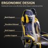 Video Game Chairs for Adults, PU Leather Gaming Chair with Footrest, 360Â°Swivel Adjustable Lumbar Pillow Gamer Chair