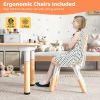 Kids Table and Chairs Set for 4 with Graffiti Desktop