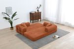 Convertible Sleeper Sofa Bed, Corduroy Folding Sofa Bed with Fixed-Shape Frame, Fold Out Floor Mattress Couch, Lazy Compression Sofa for Living Room