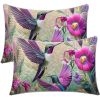 2 Pcs Of Tropical Hummingbird Art Bedroom Satin Printed Soft And Skin Friendly Pillowcase Suitable For All Seasons
