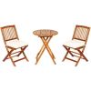 3 Pieces Patio Folding Bistro Set with Padded Cushion and Round Coffee Table