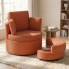 360° Swivel Accent Chair with Half Moon Storage Ottoman
