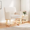 Upholstered Rocking Chair with and Solid Wood Base