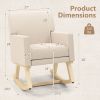 Upholstered Rocking Chair with and Solid Wood Base