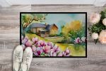 NEW Louisiana Magnolias in Watercolor Doormat Front Door Mat Indoor Outdoor Rugs for Entryway, Non Slip Washable Low Pile, 18H X 27W