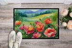 NEW Iowa Wild Prairie Roses in Watercolor Doormat Front Door Mat Indoor Outdoor Rugs for Entryway, Non Slip Washable Low Pile, 18H X 27W