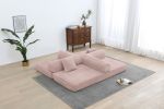 Convertible Sleeper Sofa Bed with Cylindrical Pillow, Corduroy Folding Mattress Couch with Fixed-Shape Frame