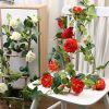 2pcs Rose Vine Flowers Garland Plant Artificial, Wall Hanging Flower Rattan Plant Leaf, Wedding, Home, Garden Decor